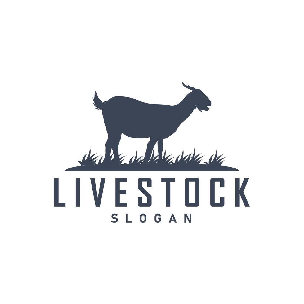 bode logotipo Projeto bode Fazenda ilustração gado gado silhueta retro rústico vetor