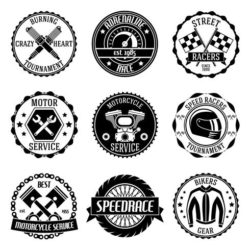 Emblemas de corrida de moto vetor