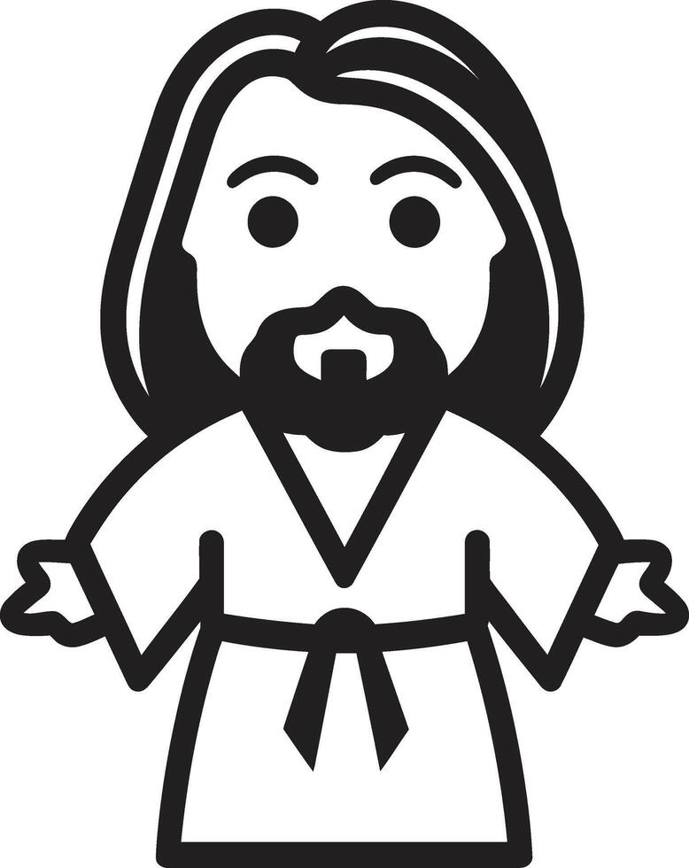 abençoado redentor desenho animado Jesus Preto sagrado graça fofa Preto Jesus vetor