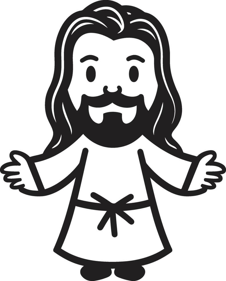 eterno graça fofa Jesus Preto salvadores amor desenho animado Jesus vetor