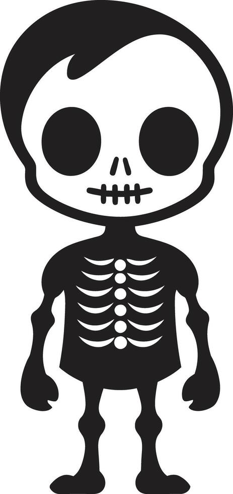 adorável osso companheiro cheio corpo alegre esqueleto companheiro fofa vetor