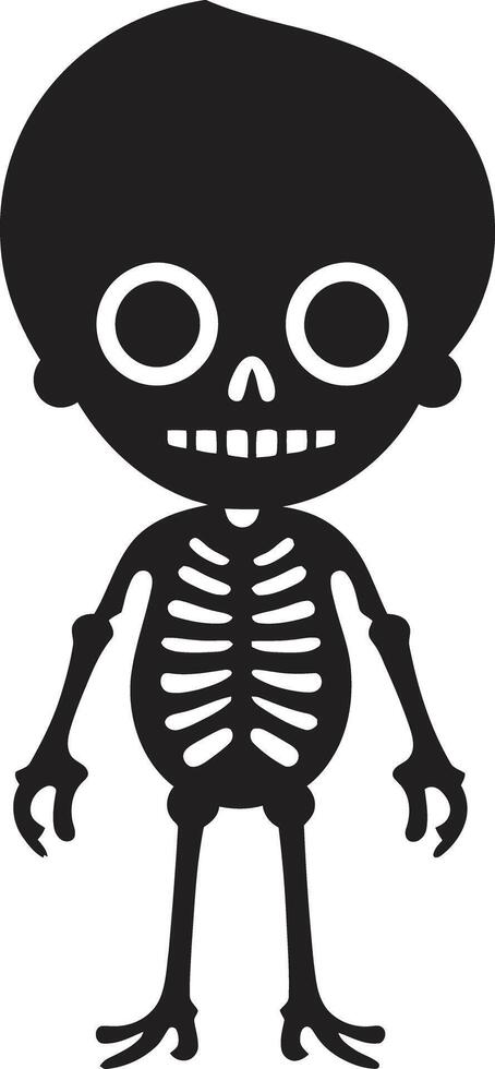 encantador ossos fofa esqueleto boba esquelético companheiro Preto vetor