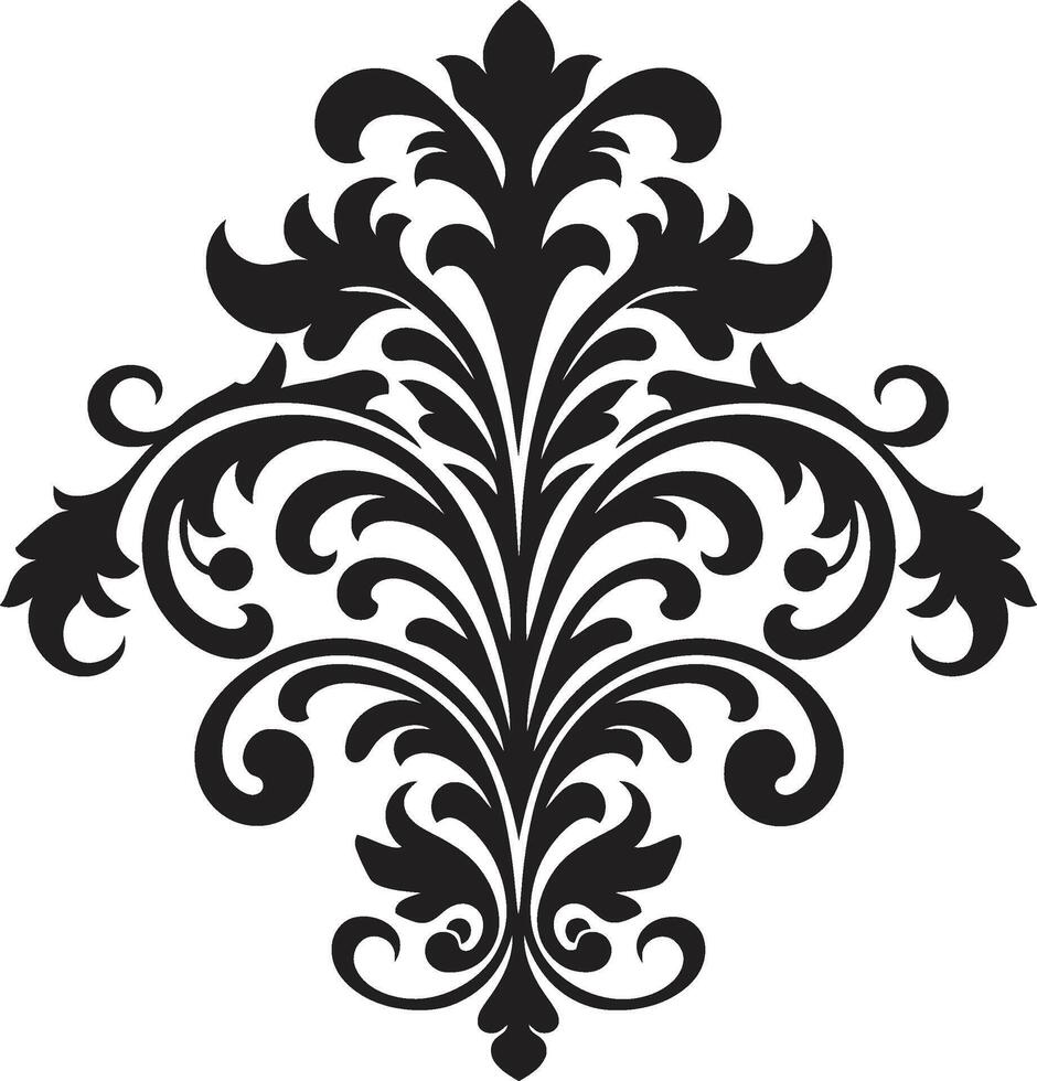 Eterno opulência Preto filigrana emblema ornamentado charme vintage emblema vetor