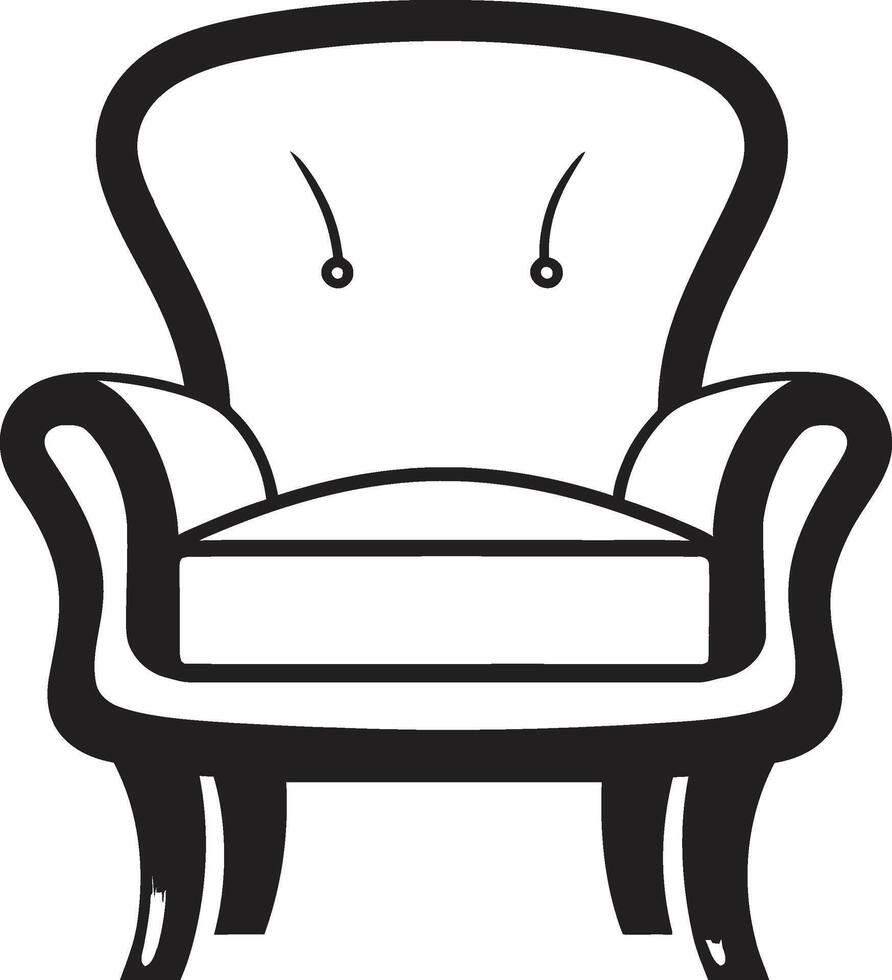zen serenidade Preto relaxante cadeira simbólico marca ergonômico felicidade Preto cadeira ic emblema vetor
