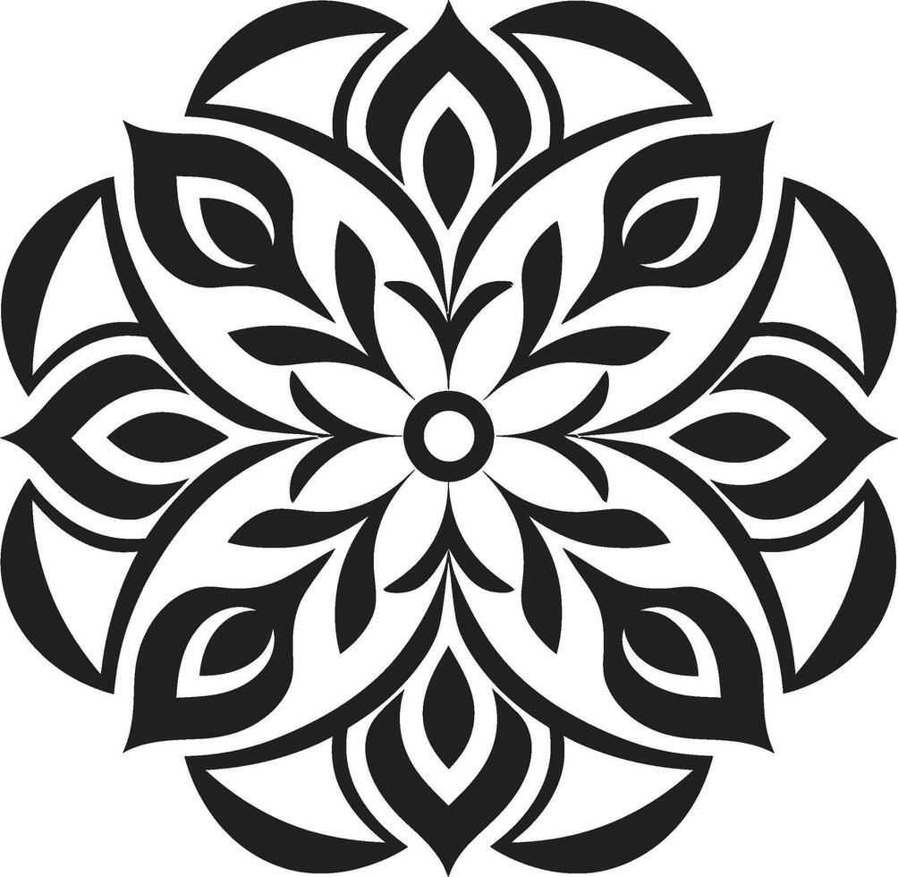 místico medalhão elegante mandala dentro monocromático infinito complexidade Preto revelação mandala padronizar dentro vetor