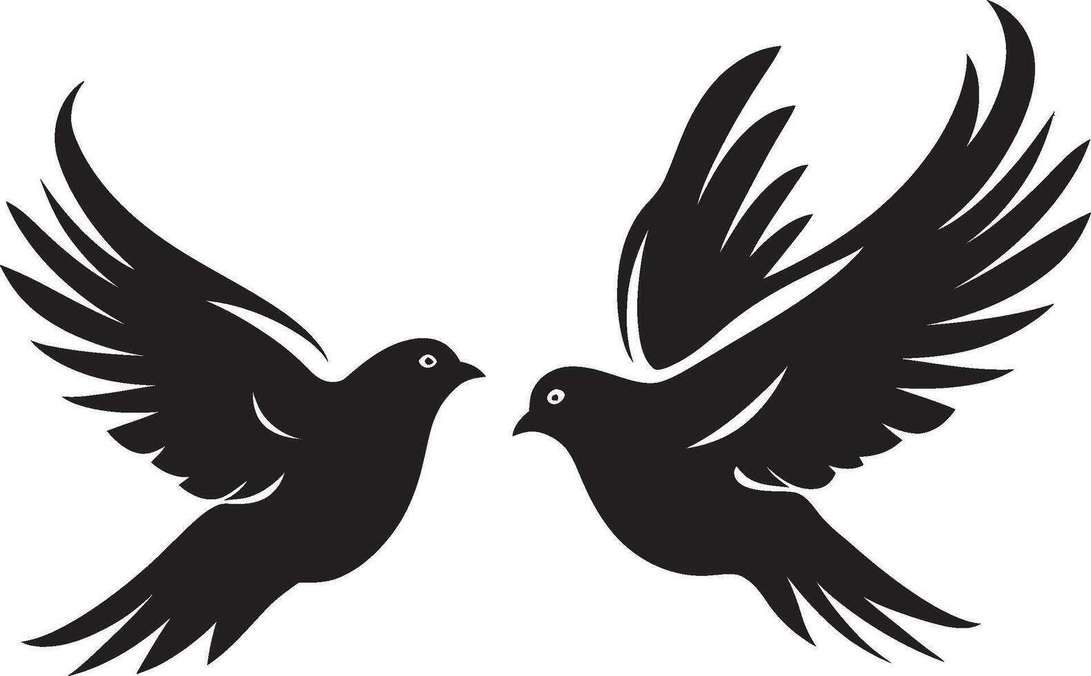 asas do unidade pomba par emblema simbólico serenidade do uma pomba par vetor