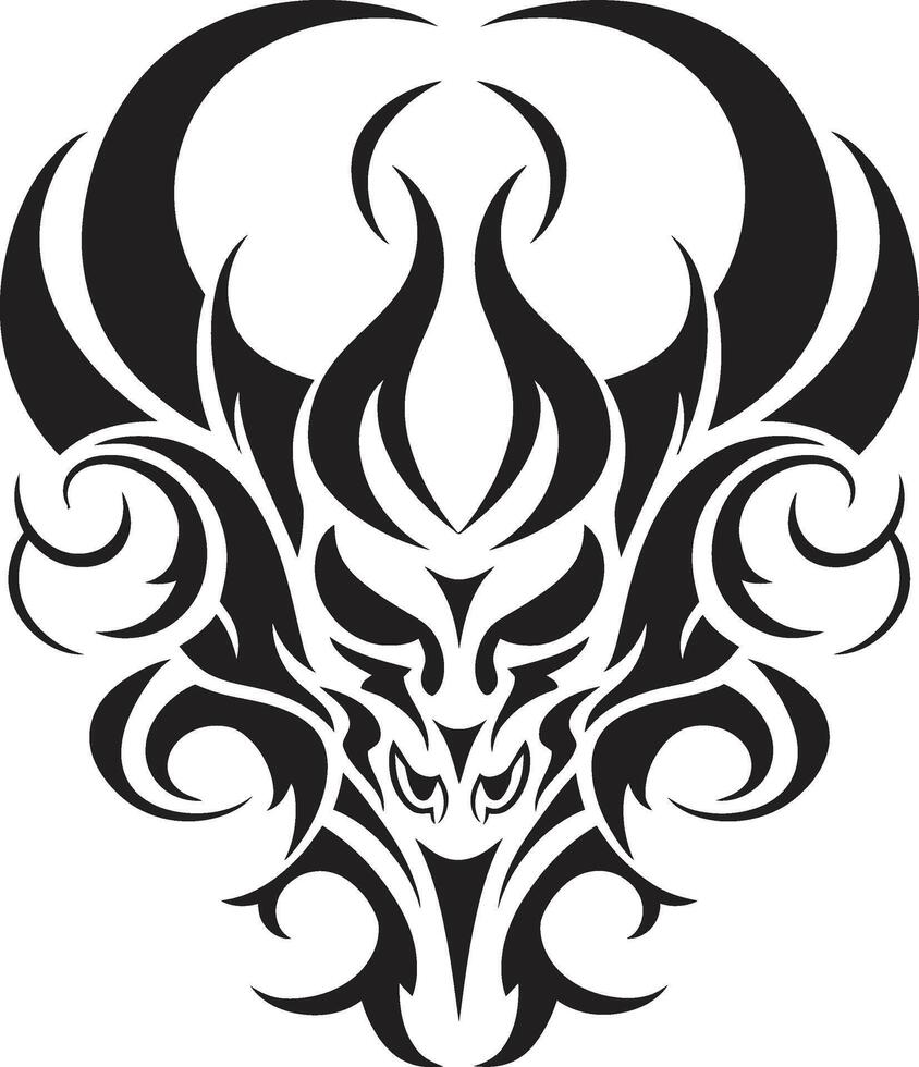 demoníaco cabeça do diabo tatuagem arte dentro Preto ic sombreado pecado mal cabeça do diabo emblema dentro Preto arte vetor