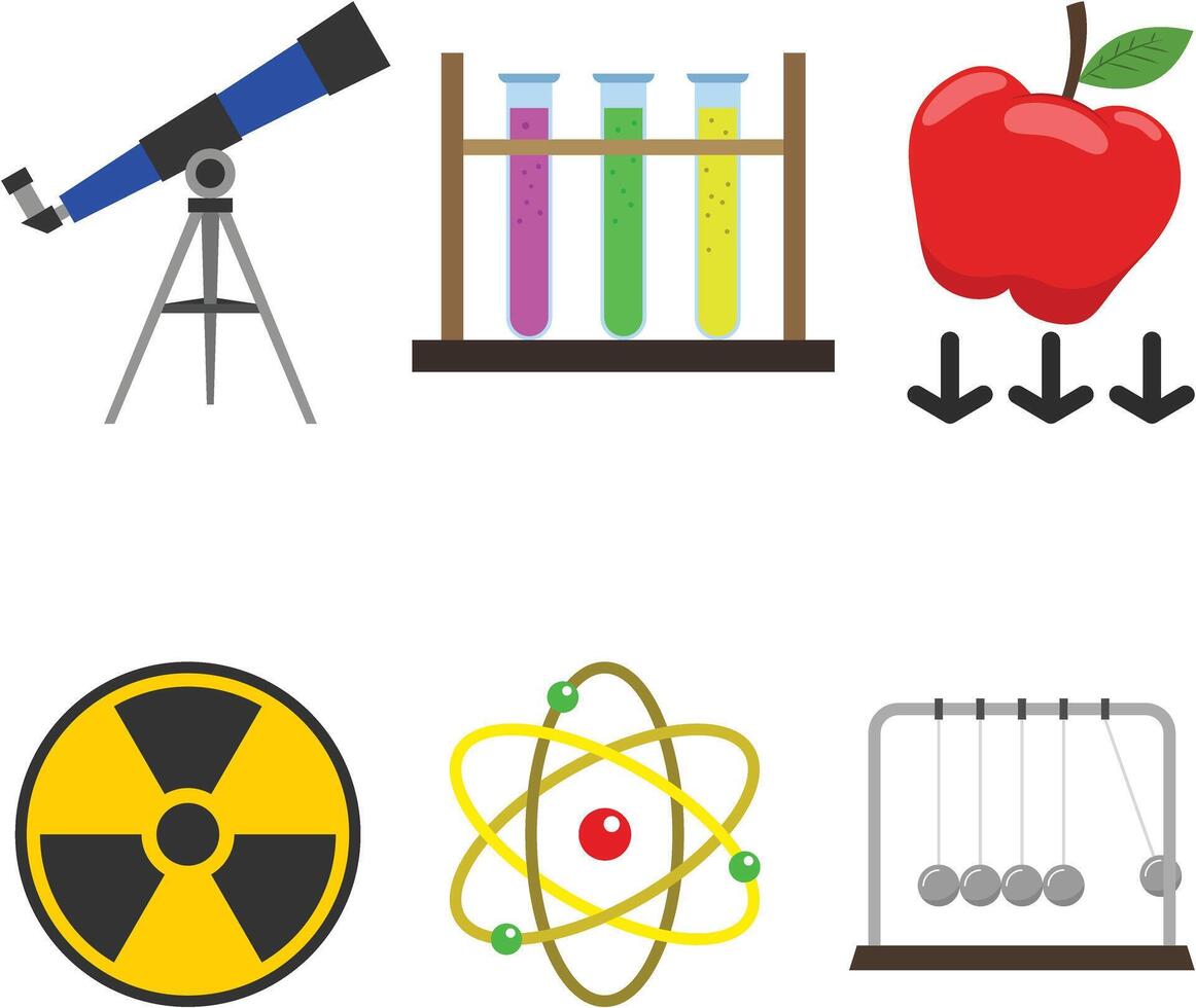 escola sujeito ícones - inglês, arte, matemática, geografia, fisica Educação, história, Ciência, em formação tecnologia e música vetor