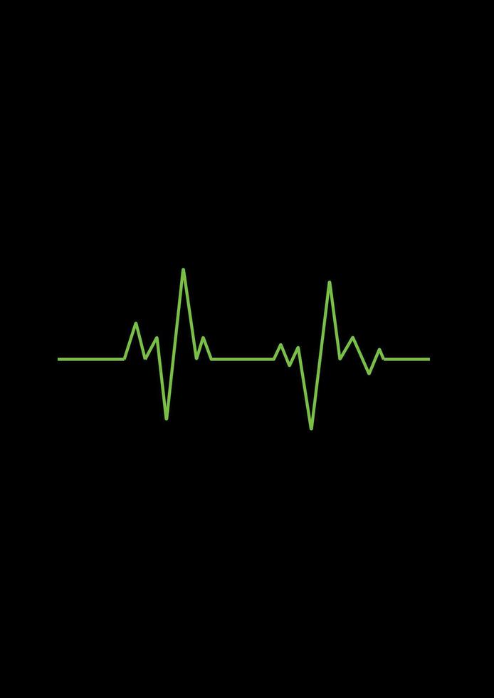 verde batimento cardiaco linha. coração cardiograma linha símbolo. vetor