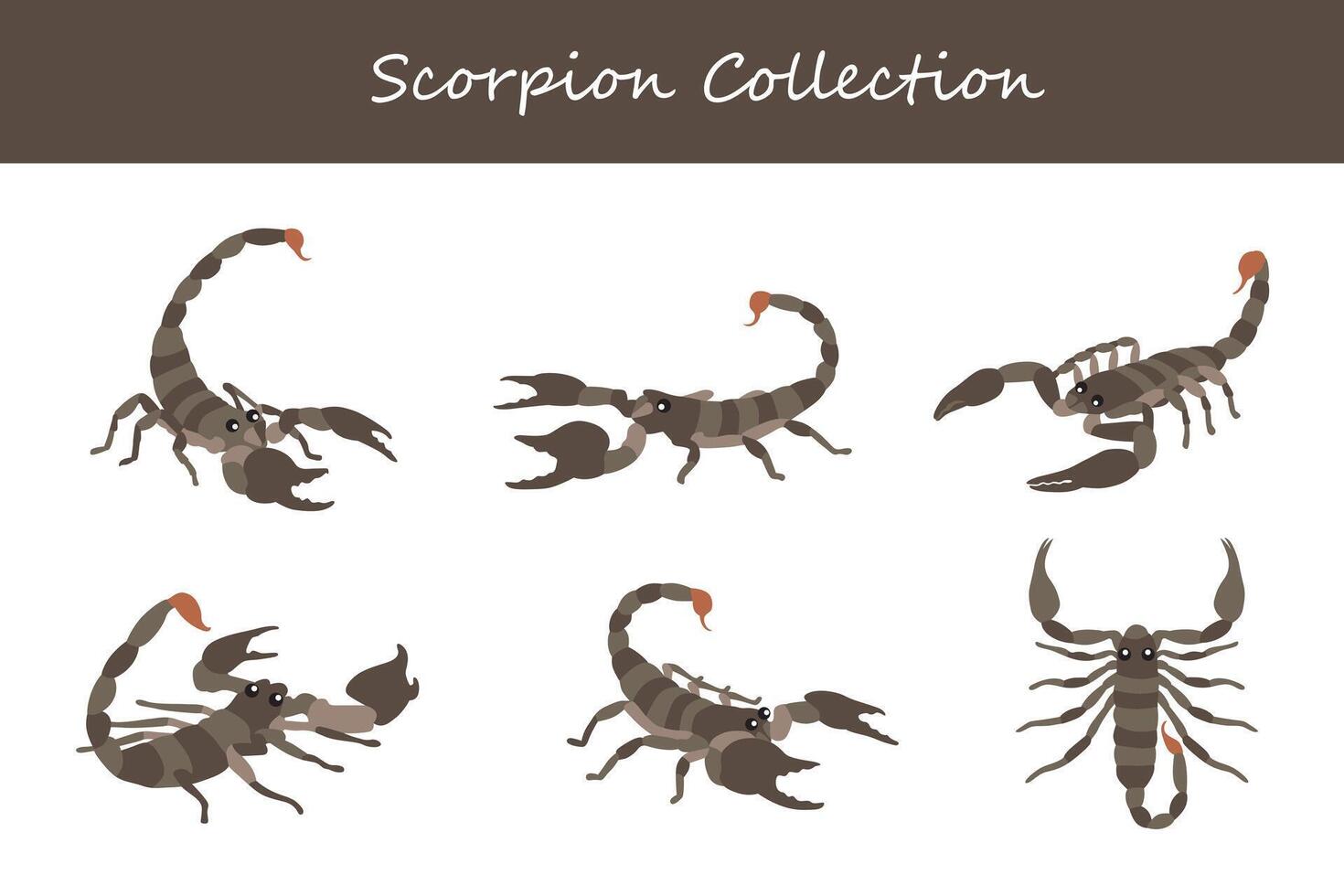 escorpião coleção. escorpião dentro diferente poses. vetor