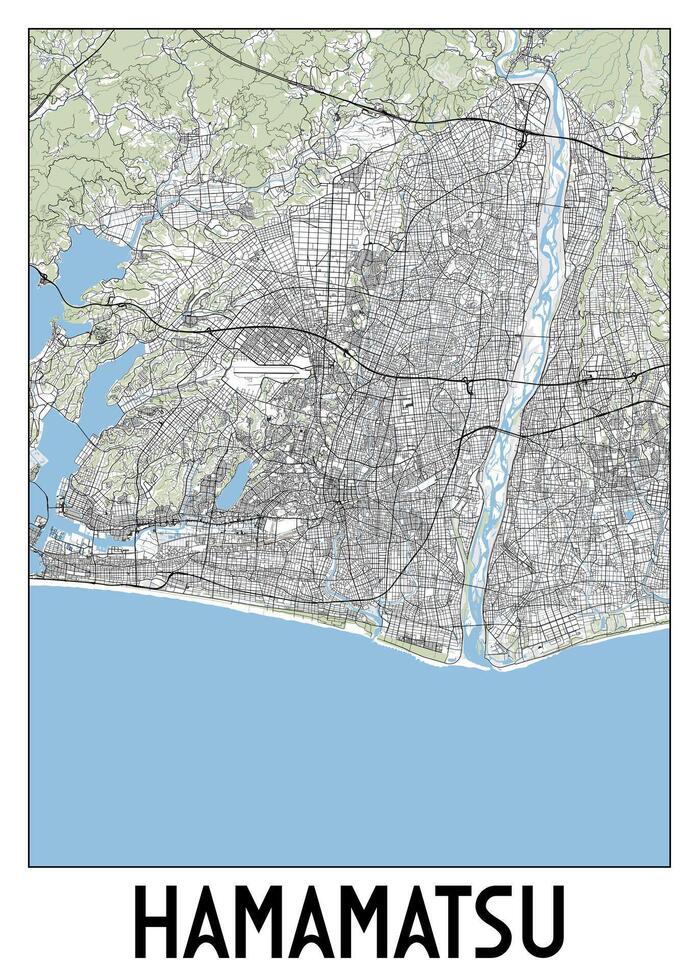 hamamatsu Japão mapa poster arte vetor