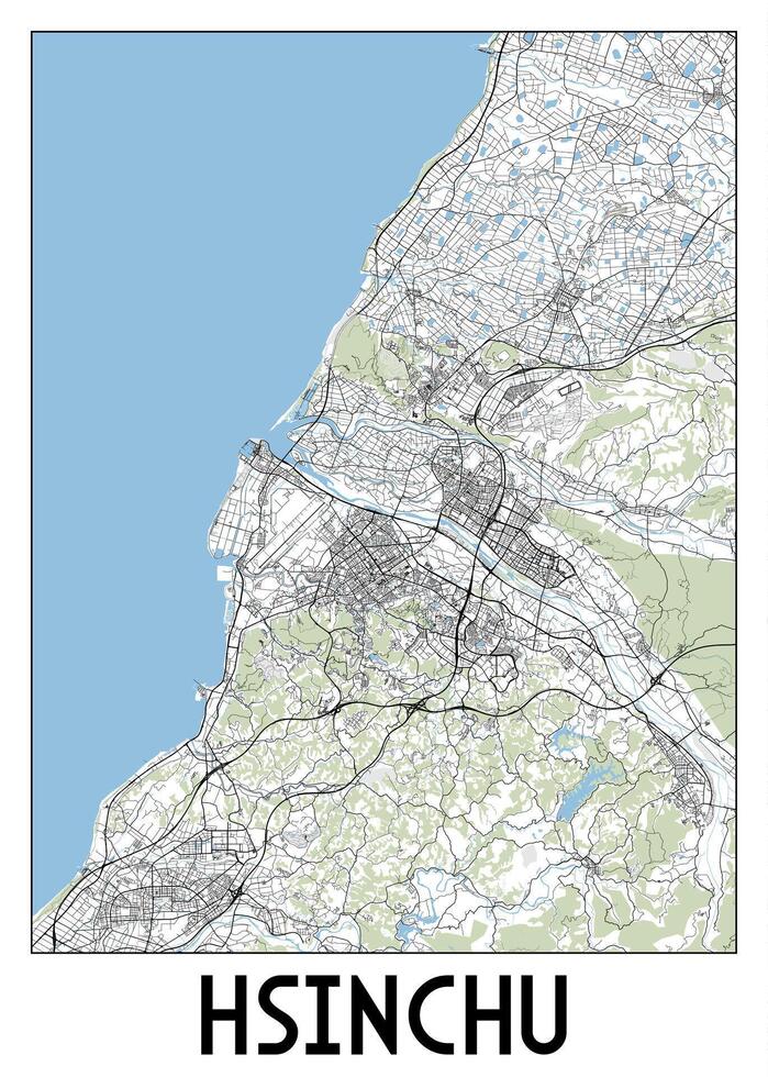 hsinchu Taiwan mapa poster arte vetor