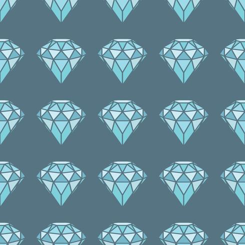 Padrão sem emenda de diamantes azuis geométricos em fundo cinza. Design moderno de cristais hipster. vetor