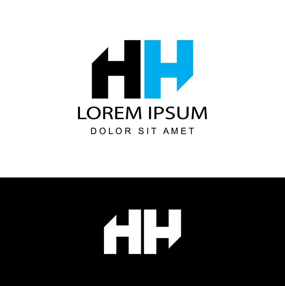 hh letra inicial vinculada ao vetor de design de modelo de logotipo