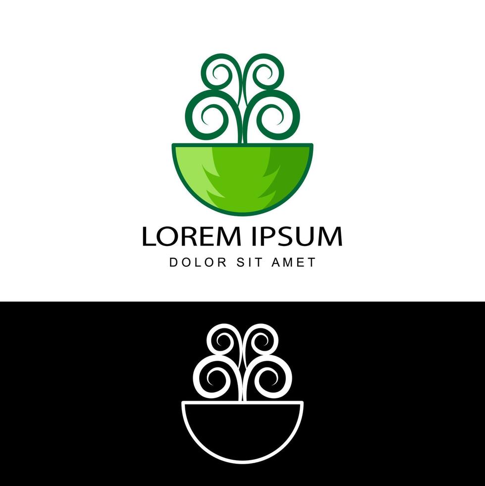 vetor de design de modelo de logotipo de jardim de árvores