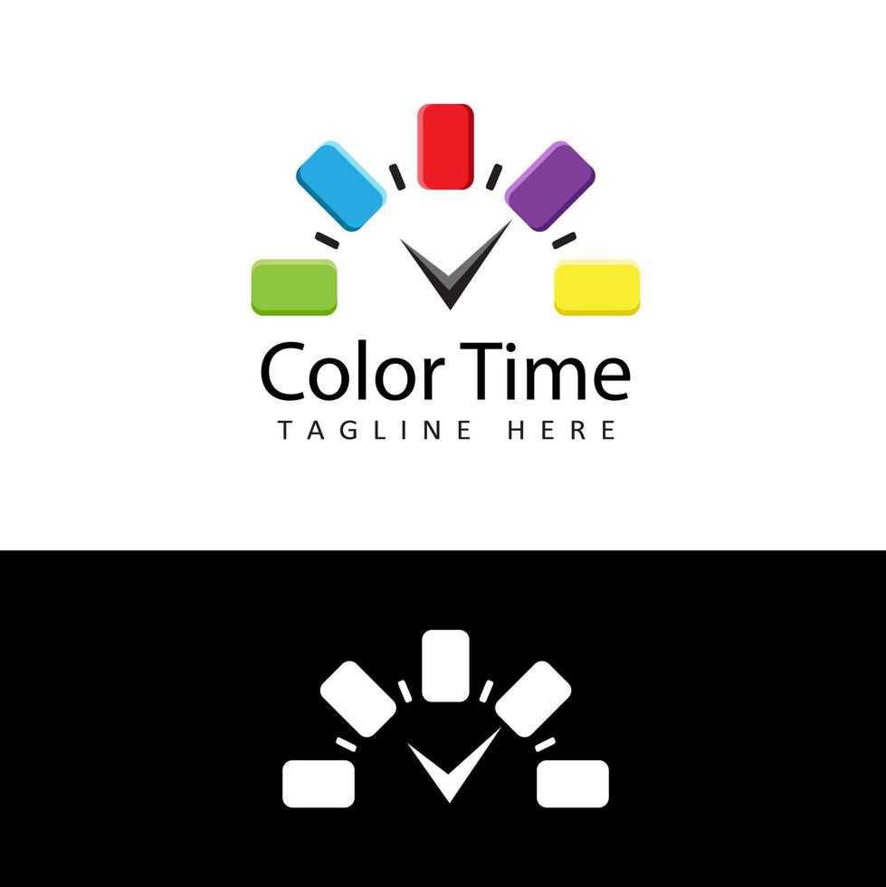 vetor de design de modelo de logotipo de cor tempo