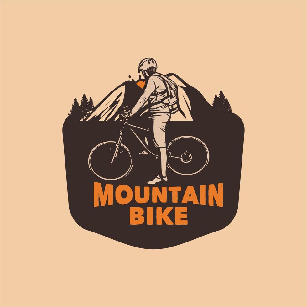 corridas de mountain bike. design de crachá para torneio. design de camiseta vetor