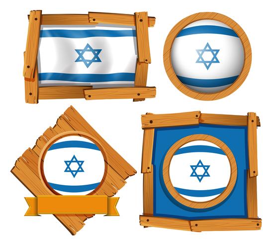 Ícone do design para a bandeira de Israel vetor