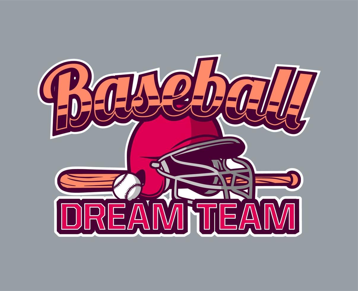 emblema de beisebol logotipo emblema time dos sonhos vetor
