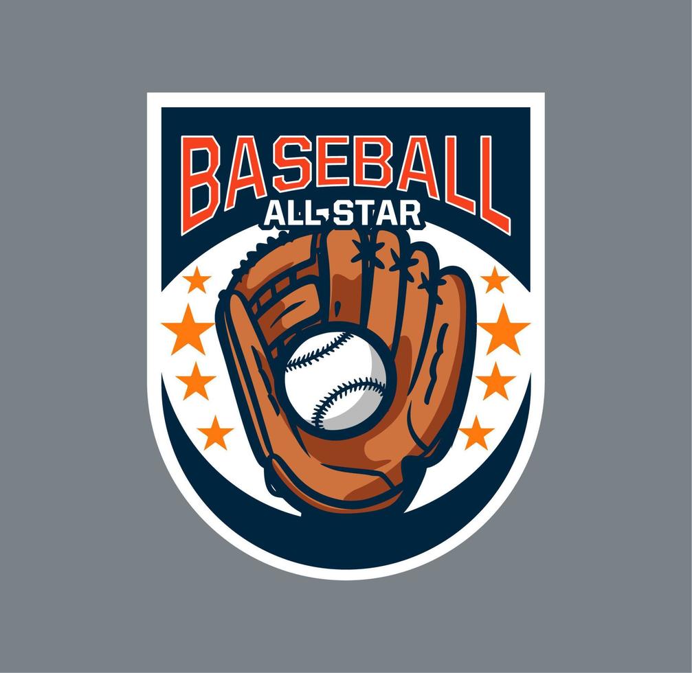 logotipo do emblema do beisebol modelo do emblema all star vetor