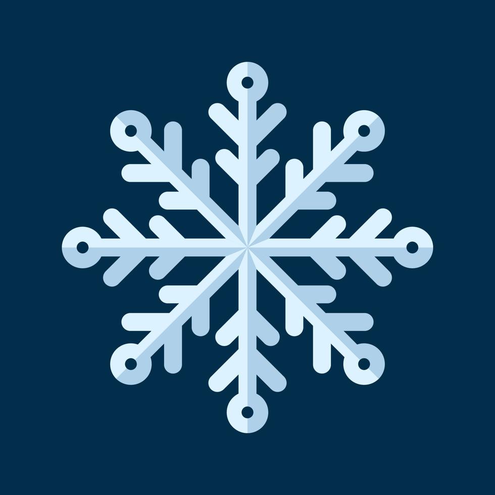 ícone de floco de neve. símbolo tradicional de Natal e inverno para logotipo, impressão, adesivo, emblema, design e decoração de cartão de saudação e convite vetor