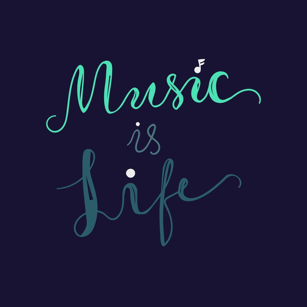 música é vida vetor
