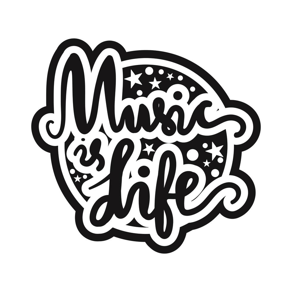 música é vida vetor