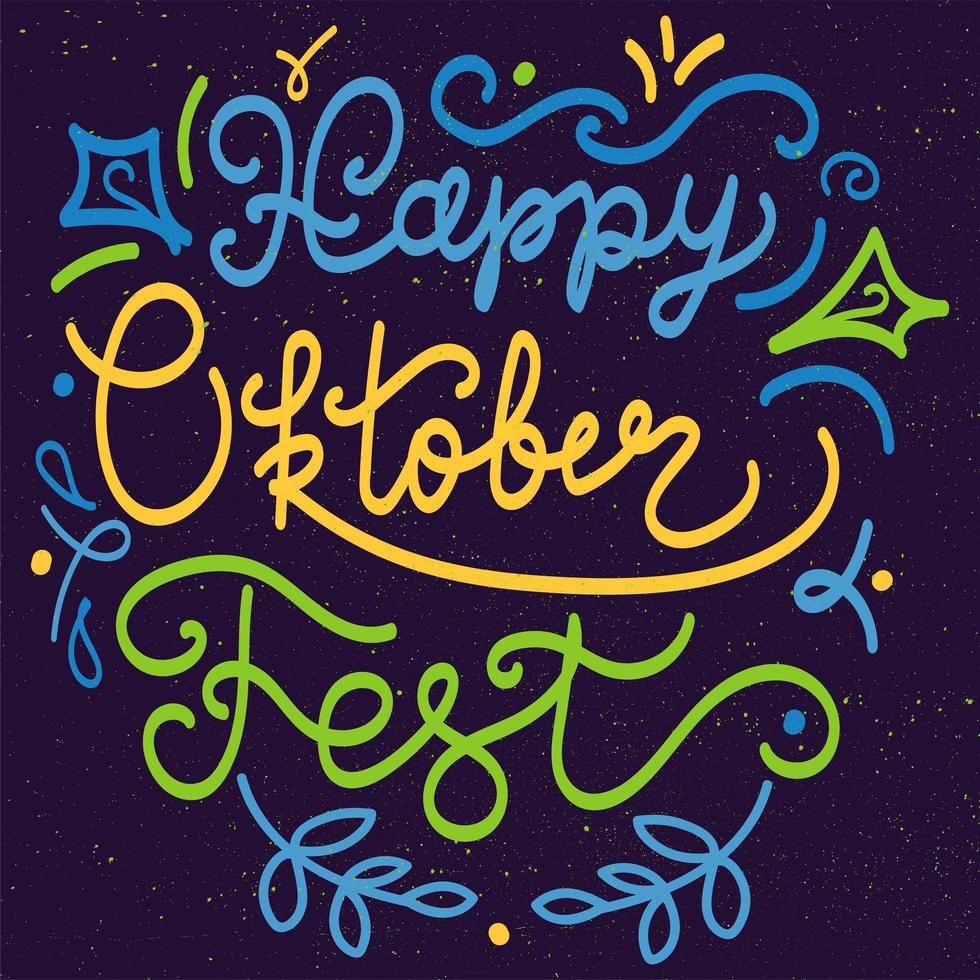 feliz letras da oktoberfest vetor