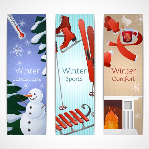 Conjunto de Banners de Inverno vetor