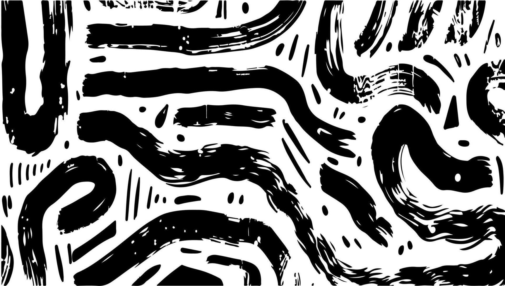 escova pintura curva fundo ilustração. abstrato arte tinta e sujo forma elemento. texturizado respingo bandeira e criativo fronteira horizontal rabisco desenhando coçar, arranhão vetor