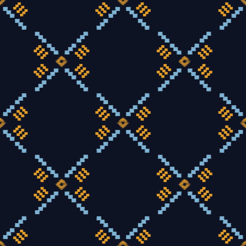 tradicional étnico ikat motivo tecido padronizar geométrico estilo.africano ikat bordado étnico oriental padronizar azul fundo papel de parede. abstrato, ilustração.textura, moldura, decoração. vetor