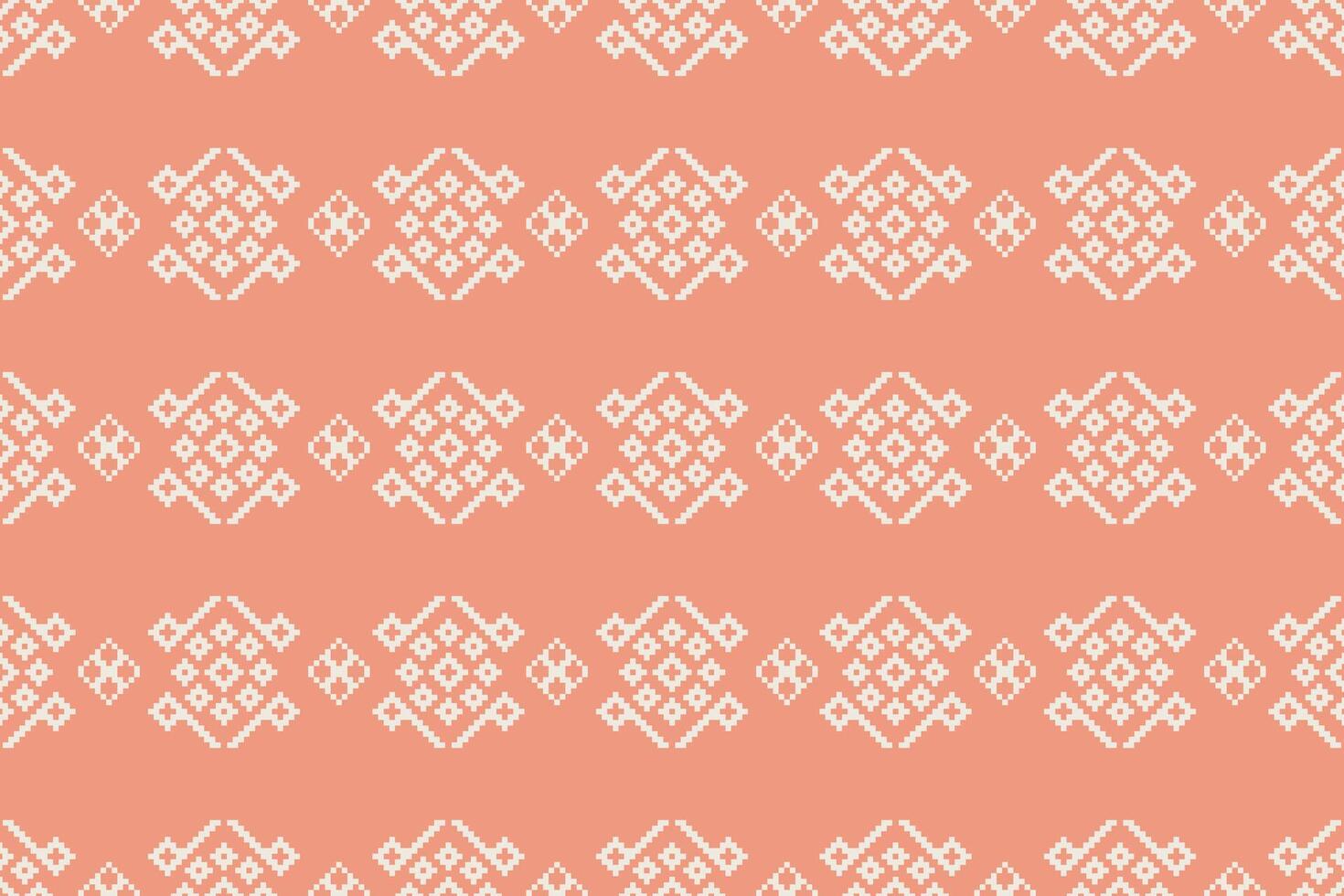 étnico geométrico tecido padronizar Cruz ponto.ikat bordado étnico oriental pixel padronizar rosa Rosa ouro fundo. abstrato, ilustração. textura, roupas, cachecol, decoração, seda papel de parede. vetor