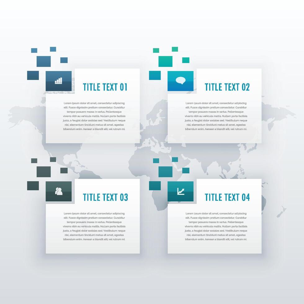 quatro passos opções infográfico modelo para o negócio apresentação ou fluxo de trabalho disposição diagrama vetor