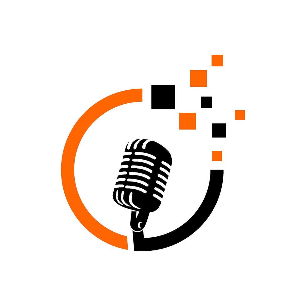 podcast logotipo modelo ilustração Projeto vetor