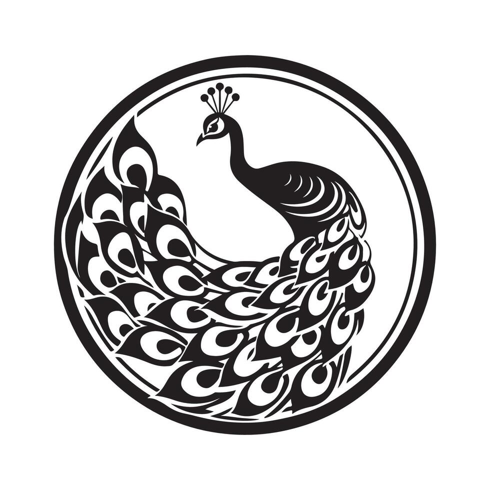 pavão logotipo Projeto em branco fundo vetor