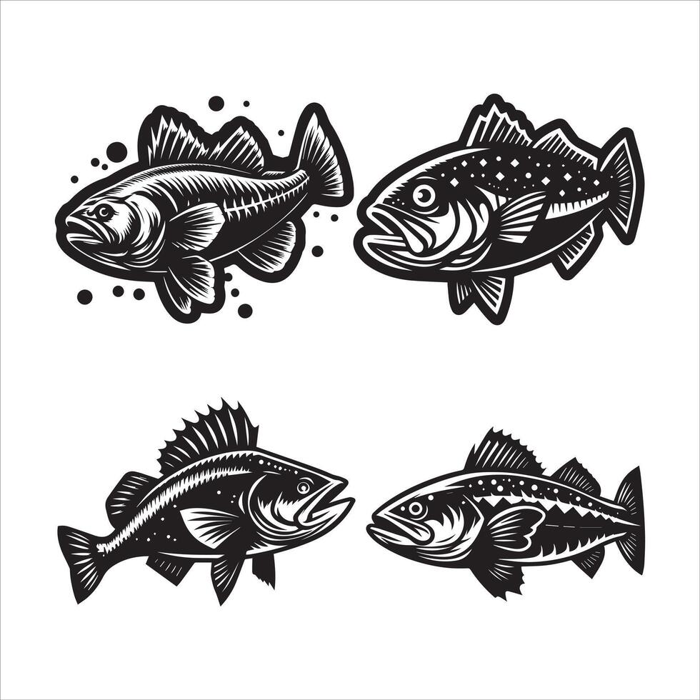 bacalhau peixe silhueta ícone gráfico logotipo Projeto vetor