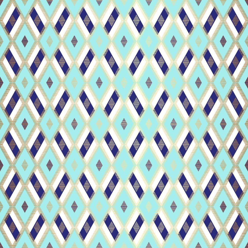 elegante azul desatado padronizar com geométrico losango formas e ouro detalhes vetor