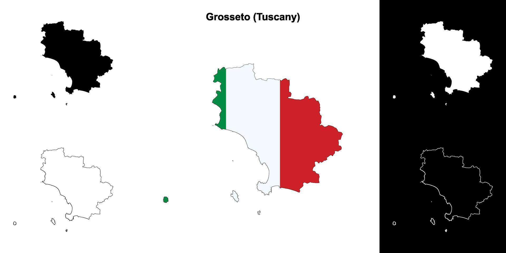 Grosseto província esboço mapa conjunto vetor