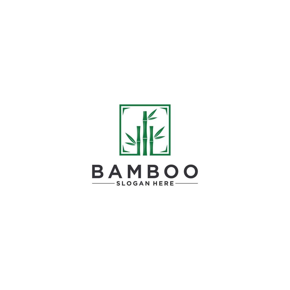 modelo de logotipo de bambu, vetor, ícone em fundo branco vetor