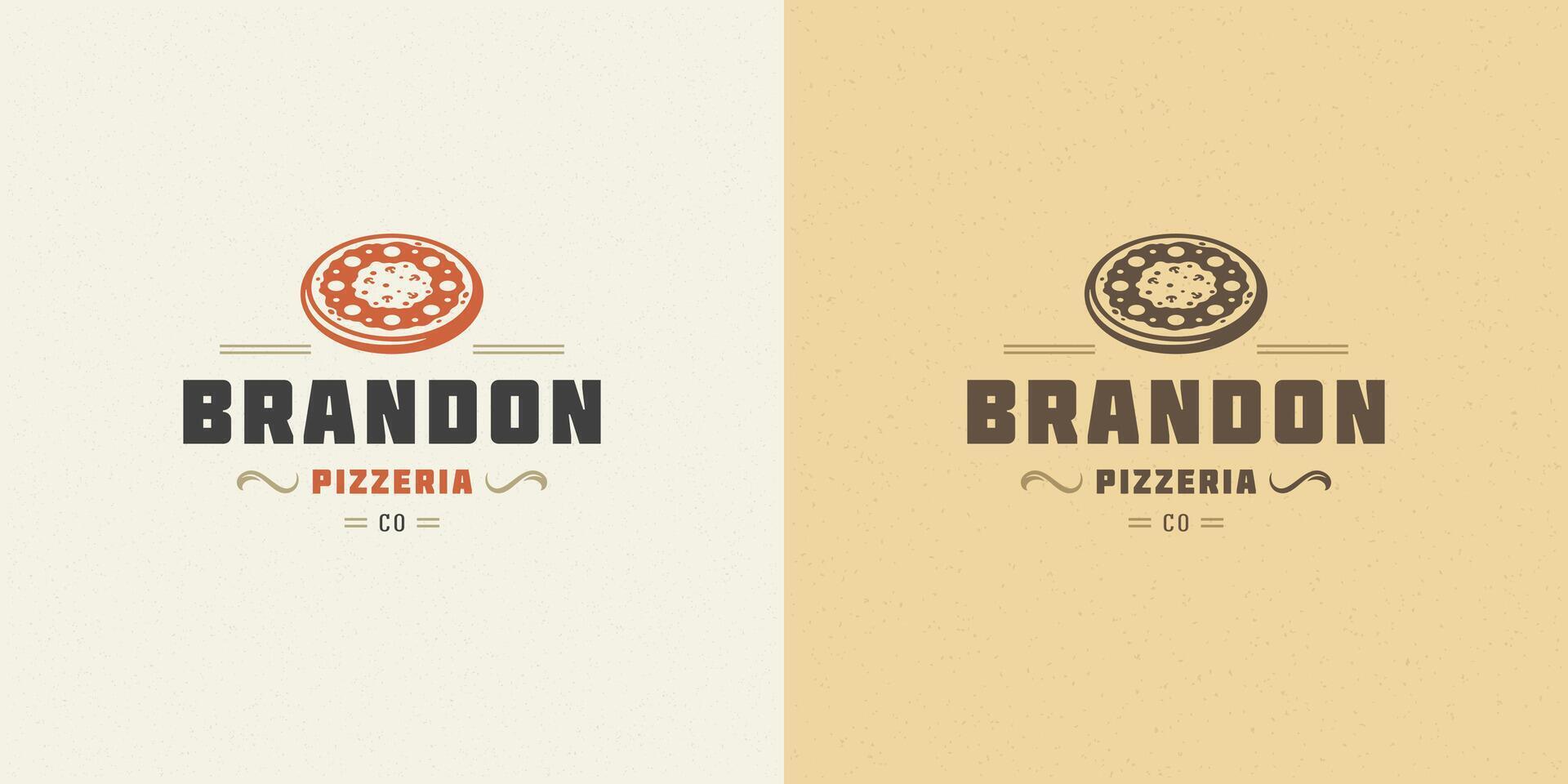 pizzaria logotipo ilustração pizza silhueta Boa para restaurante cardápio e cafeteria crachá vetor