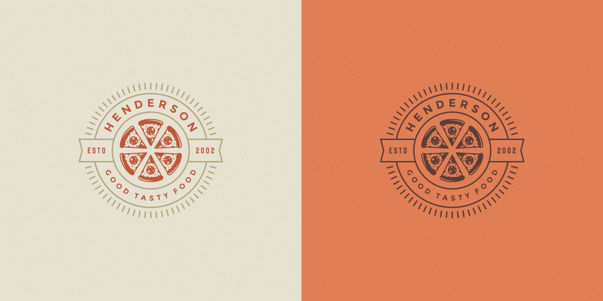 pizzaria logotipo ilustração pizza fatias silhueta Boa para restaurante cardápio e cafeteria crachá vetor