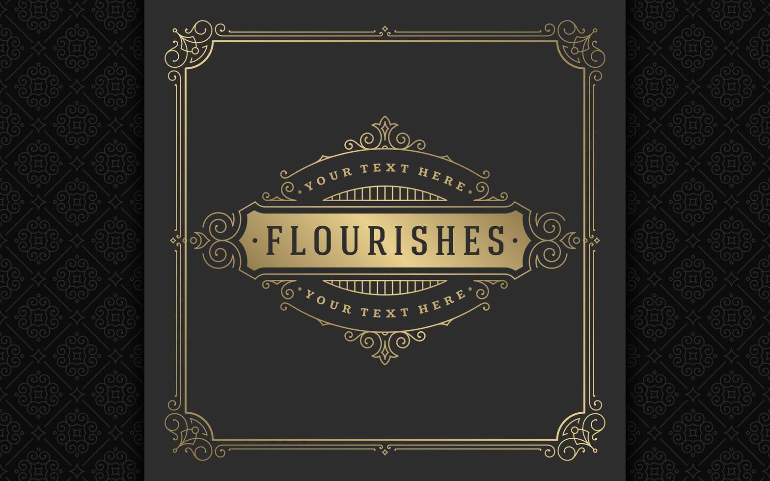 vintage logotipo elegante floresce linha arte gracioso enfeites vitoriano estilo modelo Projeto vetor