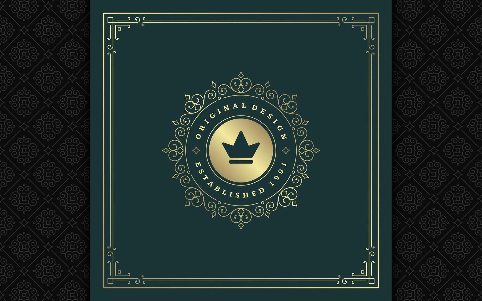 vintage logotipo elegante floresce linha arte gracioso enfeites vitoriano estilo modelo Projeto vetor