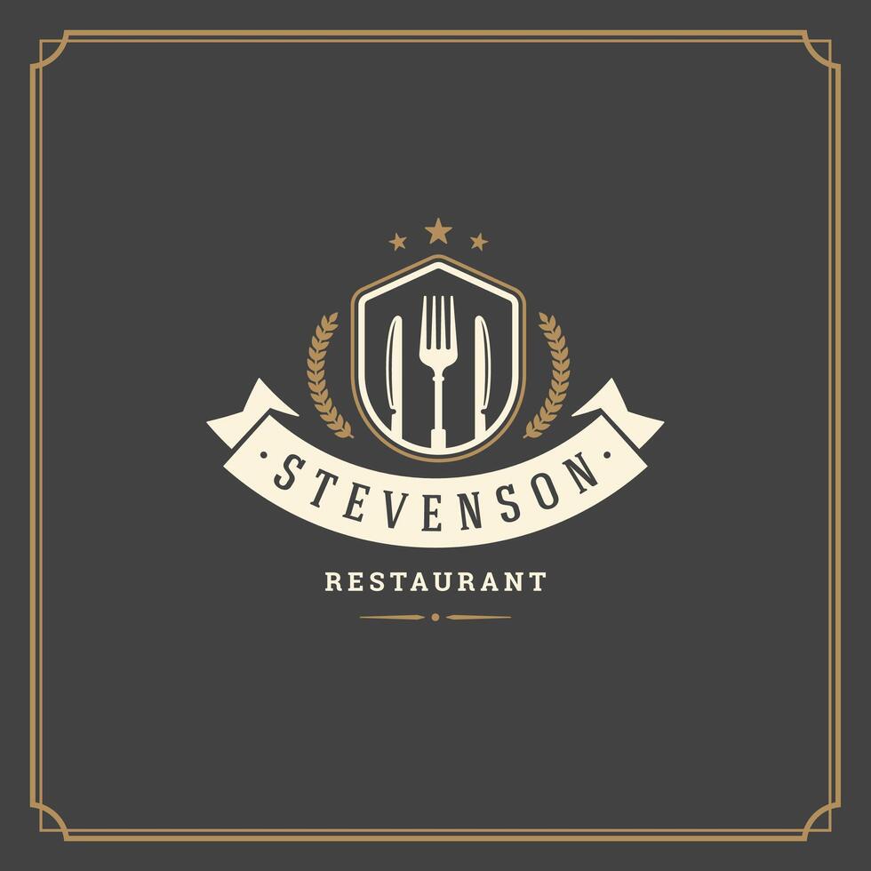 restaurante logotipo modelo ilustração Boa para restaurante cardápio vetor
