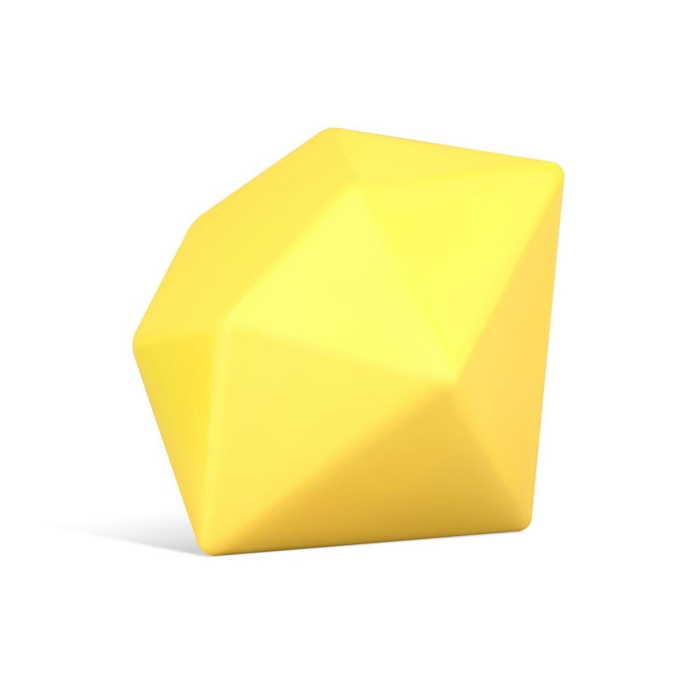 amarelo diamante ícone 3d isométrico ilustração vetor