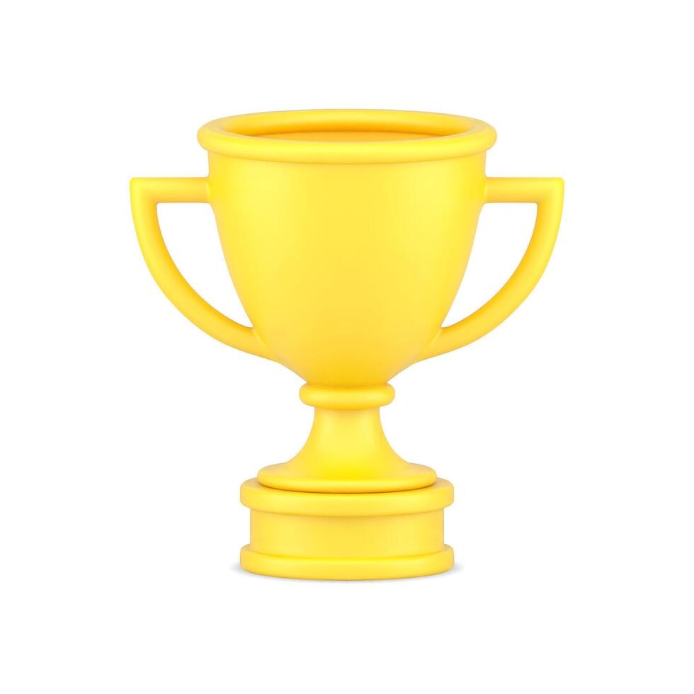 amarelo copo vencedora 3d ícone. a Principal prêmio para bem sucedido campeão vetor