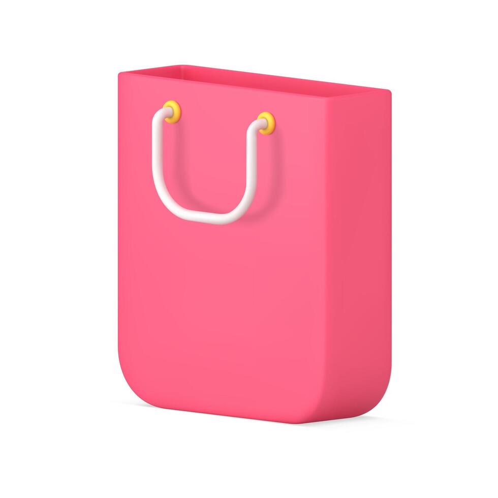 Rosa compras saco 3d ícone ilustração vetor