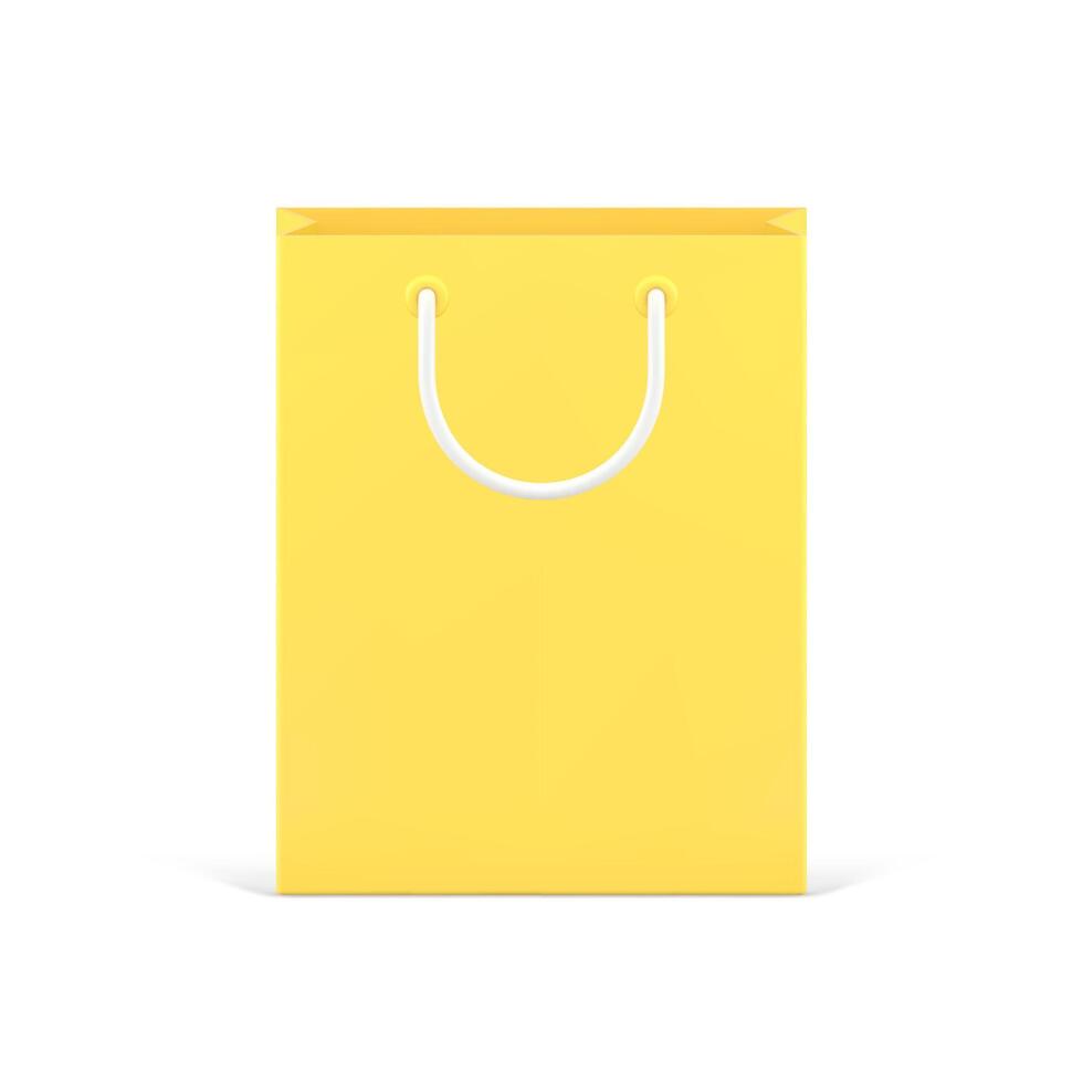 amarelo compras saco pacote 3d ícone ilustração vetor
