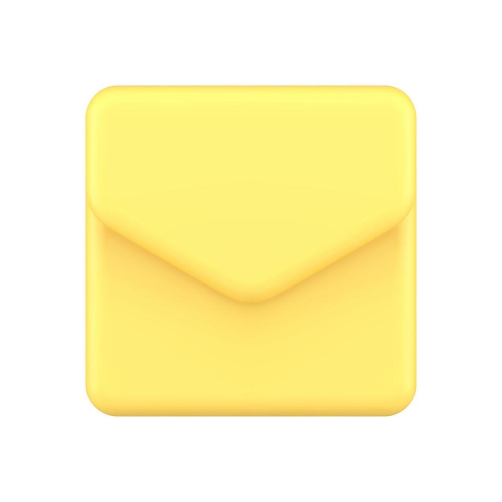 amarelo lustroso envelope Novo mensagem Internet notificação realista 3d ícone ilustração vetor