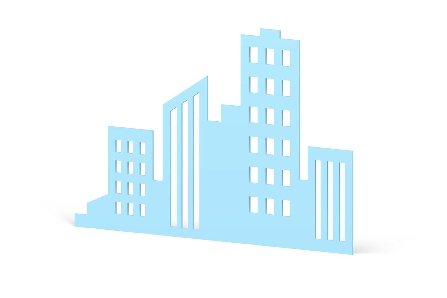 arquitetônico apartamento metrópole real Estado torre arranha-céus construção exterior 3d ícone vetor